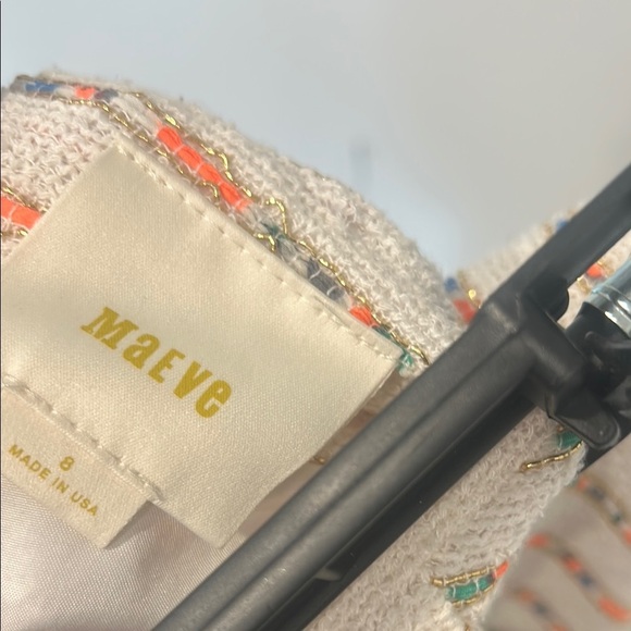 Maeve anthro tweed Striped Orange metallic and ivory Women's Skirt - Picture 8 of 9